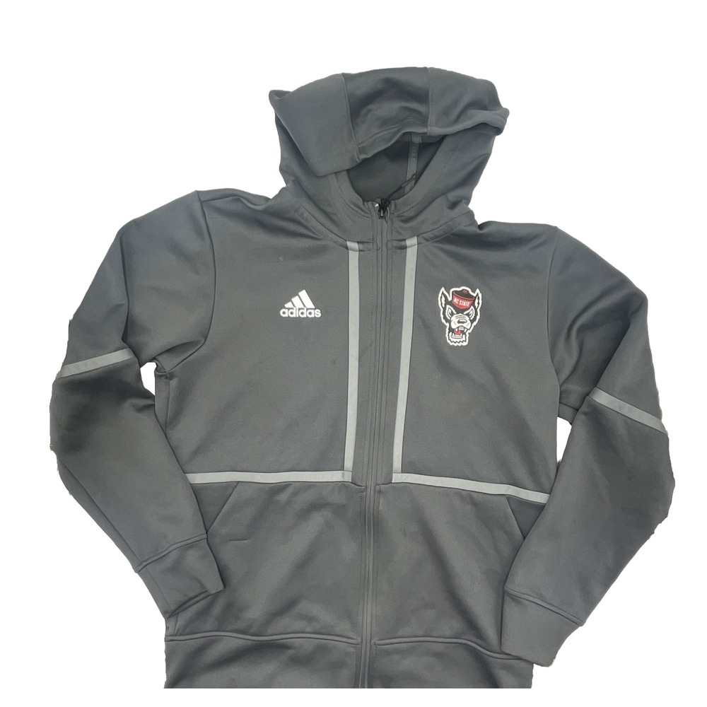 Adidas Aeroready Full Zip Hoodie Sweatshirt‎ Gray NCS Wolfpack Active Casual 631